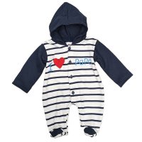 A03: Baby " I Love Papa"  Hooded All In One (0-9 Months)