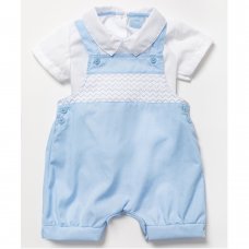 A03213:  Baby Boys Top & Smocked Dungaree Outfit (0-9 Months)