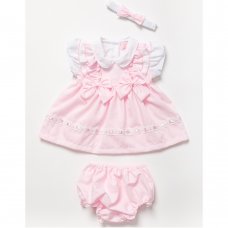 A03220B: Baby Girls Dress, Pant & Headband Set (6-24 Months)