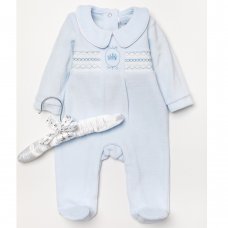 A24295: Baby Boys Velour All In One On A Satin Padded Hanger (0-9 Months)