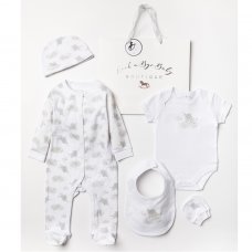 A24388: Baby Unisex Elephant 6 Piece Mesh Bag Gift Set (NB-6 Months)
