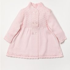A24449: Baby Girls Lined, Knitted Coat, With Decorative Trims  (3-24 Months)