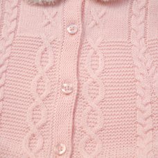 A24453: Baby Girls Lined Fur Trim Knitted Poncho/Cape  (3-24 Months)