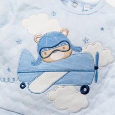A24472: Baby Boys Bear Quilted Top, Jog Pant & Socks Outfit  (0-12 Months)