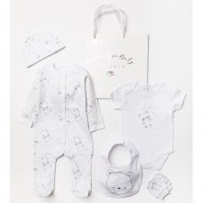 A24495: Baby Unisex Bear 6 Piece Mesh Bag Gift Set (NB-6 Months)
