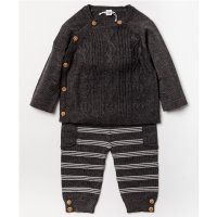 A24717: Baby Boys Cable Knit 2 Piece Outfit (0-12 Months)