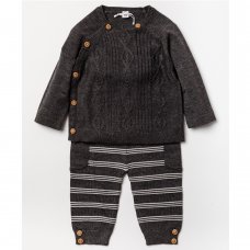 A24717: Baby Boys Cable Knit 2 Piece Outfit (0-12 Months)