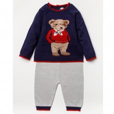 A24720: Baby Boys Knitted 2 Piece Outfit (0-12 Months)