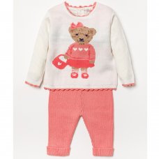 A24723: Baby Girls Knitted 2 Piece Outfit (0-9 Months)