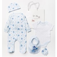 A24783: Baby Boys Cowboy Bear 6 Piece Mesh Bag Gift Set (NB-6 Months)