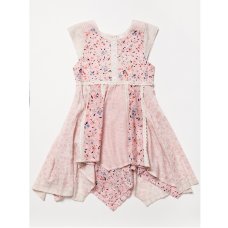 B03311: Girls Floral Panelled Dress (3-11 Years)