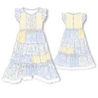 B03321: Girls Printed Panelled Dress (3-11 Years)