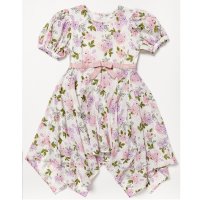 B03477: Girls Floral Handkerchief Hem Dress (3-11 Years)