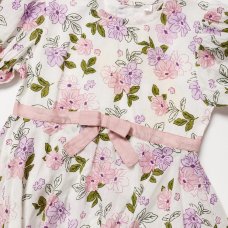 B03477: Girls Floral Handkerchief Hem Dress (3-11 Years)