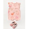 B03556: Baby Girls Fruit Print Romper With Shoes (0-9 Months)