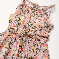 B03780: Girls Floral Print Handkerchief Hem Dress (3-11 Years)