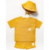 B03901: Baby Boys Waffle Top, Short & Bucket Hat Outfit  (6-24 Months)
