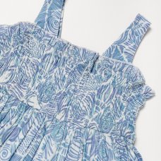 B03911: Girls Shell Print Dress With Smocking (3-11 Years)