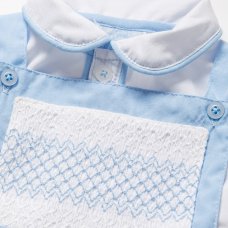 B03983:  Baby Boys Shirt & Smocked Dungaree Outfit (0-9 Months)
