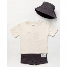 B04023: Baby Boys T-Shirt, Short & Bucket Hat Outfit  (3-24 Months)