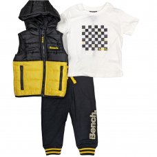 B04372: Boys Bench Gilet, T-Shirt & Jog Pant Outfit (18 Months-4 Years)