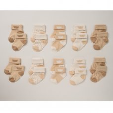 B04565: Baby Unisex 10 Pack Bear Cotton Rich Ankle Socks (0-12 Months)