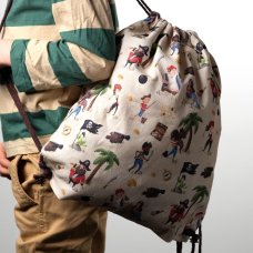 BAG214: Jolly Rogers Pirate Canvas Drawstring Bag