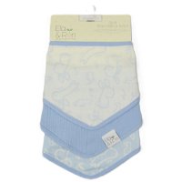 J14022: 3 Pack Muslin Bandanna Bibs- Sky Bunny