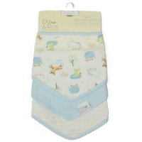 J14023: 3 Pack Muslin Bandanna Bibs- Sky Jungle