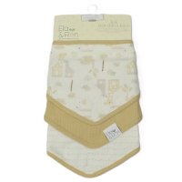 J14027: 3 Pack Muslin Bandanna Bibs- Beige Jungle