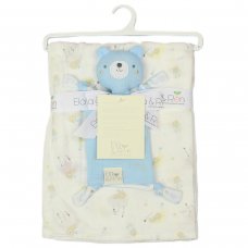 E13408: Baby Teddy Double Layer Muslin Blanket & Teddy Comforter Set