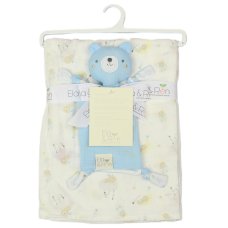 E13408: Baby Teddy Double Layer Muslin Blanket & Teddy Comforter Set