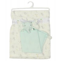 E13411: Baby Jungle Double Layer Muslin Blanket & Elephant Comforter Set