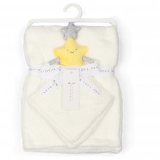 G13043: Baby Yellow Star Comforter & Blanket Set
