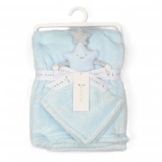 G13047: Baby Blue Star Comforter & Blanket Set