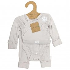 C05110: Baby Beige Organic 3 Piece Ribbed Outfit (0-18 Months)