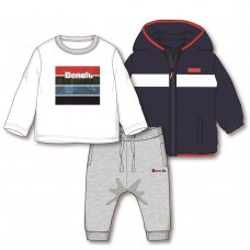 C05165: Boys Bench Puffer Coat, Top & Jog Pant Outfit (18 Months-5 Years)