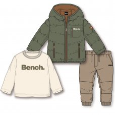 C05178: Boys Bench Puffer Coat, Top & Cargo Pant Outfit (18 Months-5 Years)