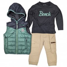 C05196: Boys Bench Gilet, Top & Cargo Pant Outfit (18 Months-5 Years)