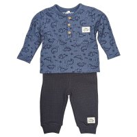 C05554: Baby Boys Waffle Dinosaur Print Top & Pant Outfit (3-24 Months)