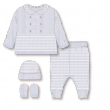 C05577: Baby Boys Knitted 4 Piece Outfit In A  Luxury Gift Box (NB-6 Months)