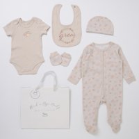 C05681: Baby Girls Floral 6 Piece Mesh Bag Gift Set (NB-6 Months)