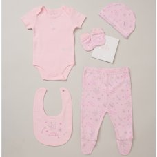 C05698: Baby Girls Princess 6 Piece Mesh Bag Gift Set (NB-6 Months)