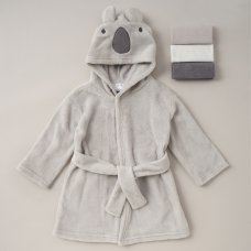 C05717: Baby Koala Dressing Gown With 3 Washcloths (6-24 Months)