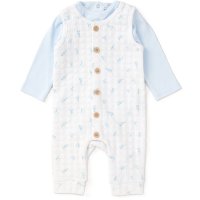 C05733: Baby Boys Toy Box Print Quilt Dungaree & Ribbed Bodysuit Outfit  (0-12 Months)