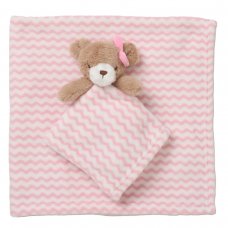 C05739: Baby Girls Bear Comforter & Blanket