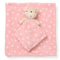 C05748: Baby Girls Bear Comforter & Blanket