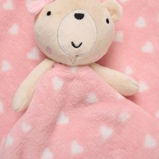 C05748: Baby Girls Bear Comforter & Blanket