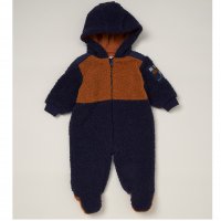 C05830: Baby Boys Sherpa Hooded Pramsuit (0-12 Months)