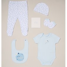 C05844: Baby Boys Welcome To The World 6 Piece Mesh Bag Gift Set (NB-6 Months)